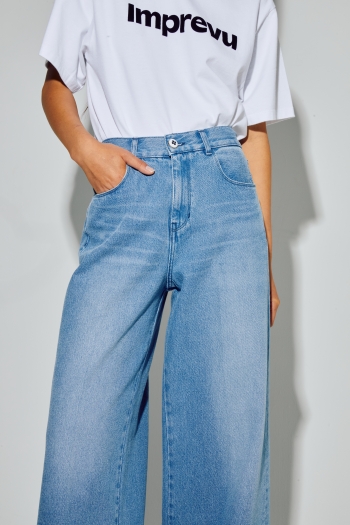 Denim Swiggy Palazzo medium blue, fabriqué au Portugal