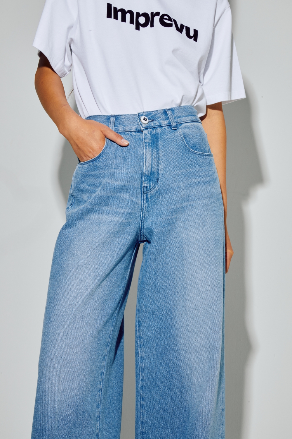 Denim Swiggy Palazzo medium blue, fabriqué au Portugal