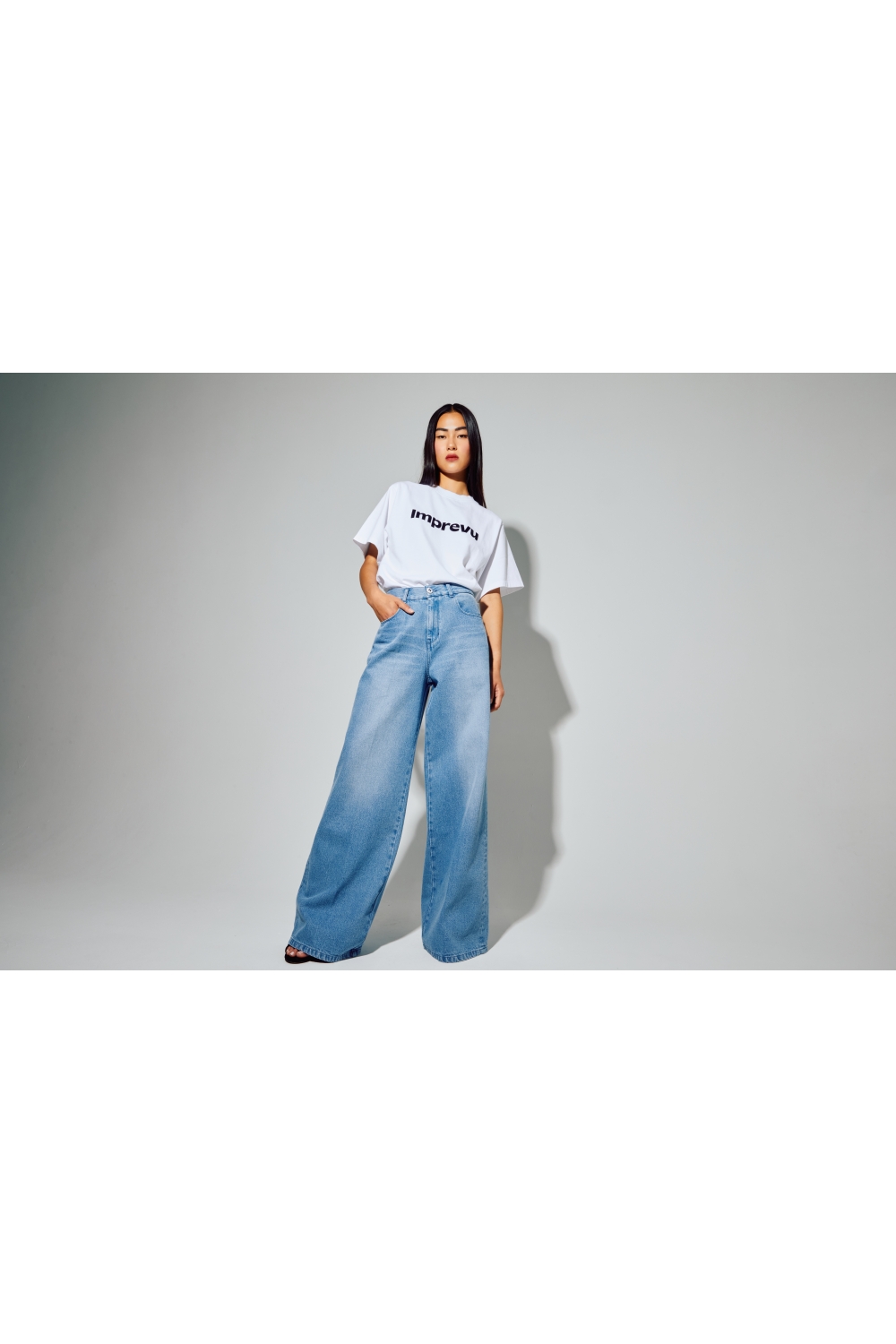 Denim Swiggy Palazzo medium blue, fabriqué au Portugal