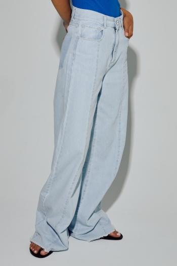 Le Denim Swiggy Palazzo acid blue fabriqué au Portugal