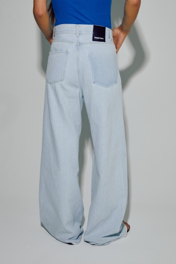 Le Denim Swiggy Palazzo acid blue fabriqué au Portugal
