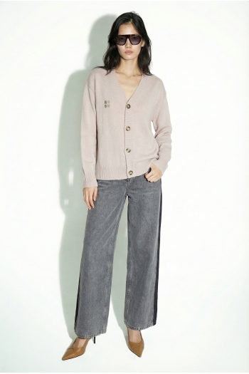 Mira Basic-vest in beige, gemaakt in Italië
