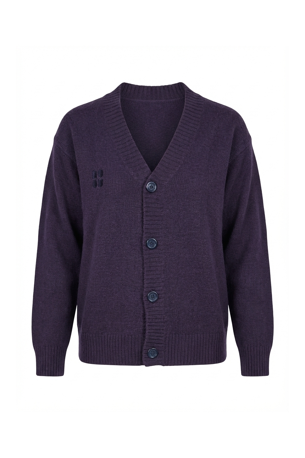 Cardigan Mira basique Navy fabriqué en Italie.