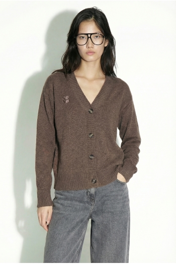 Mira basic vest in chocoladebruin, gemaakt in Italië.