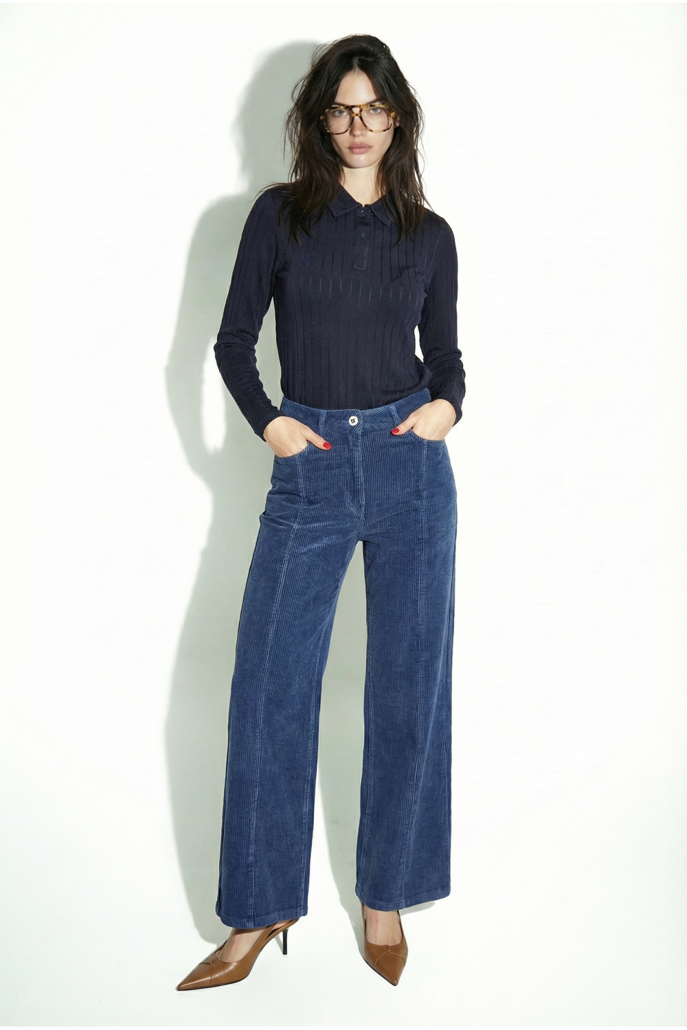 Polo Lauryn Navy fabriqué en Italie