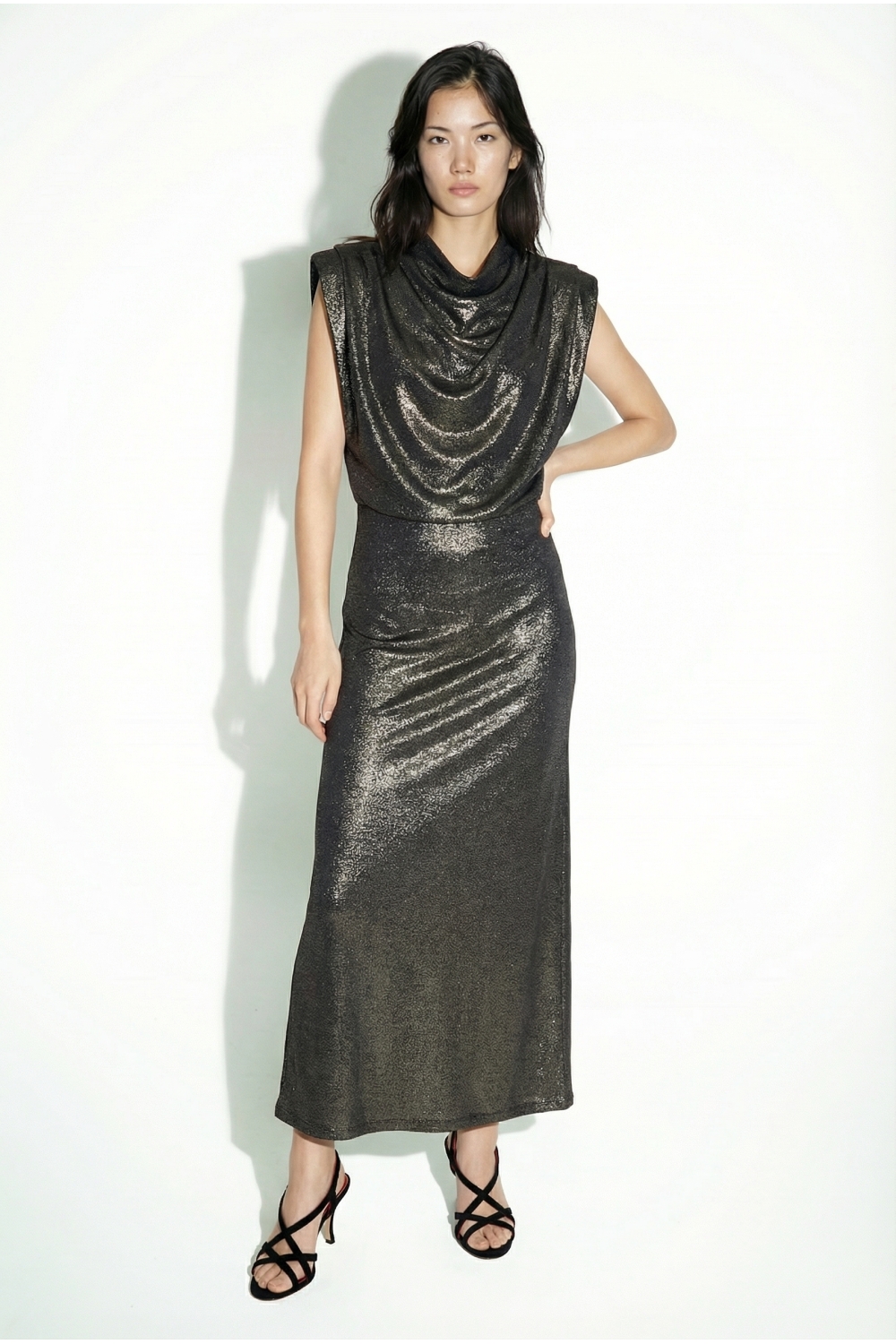 Stretch lurex mermaid maxi skirt made in Italy