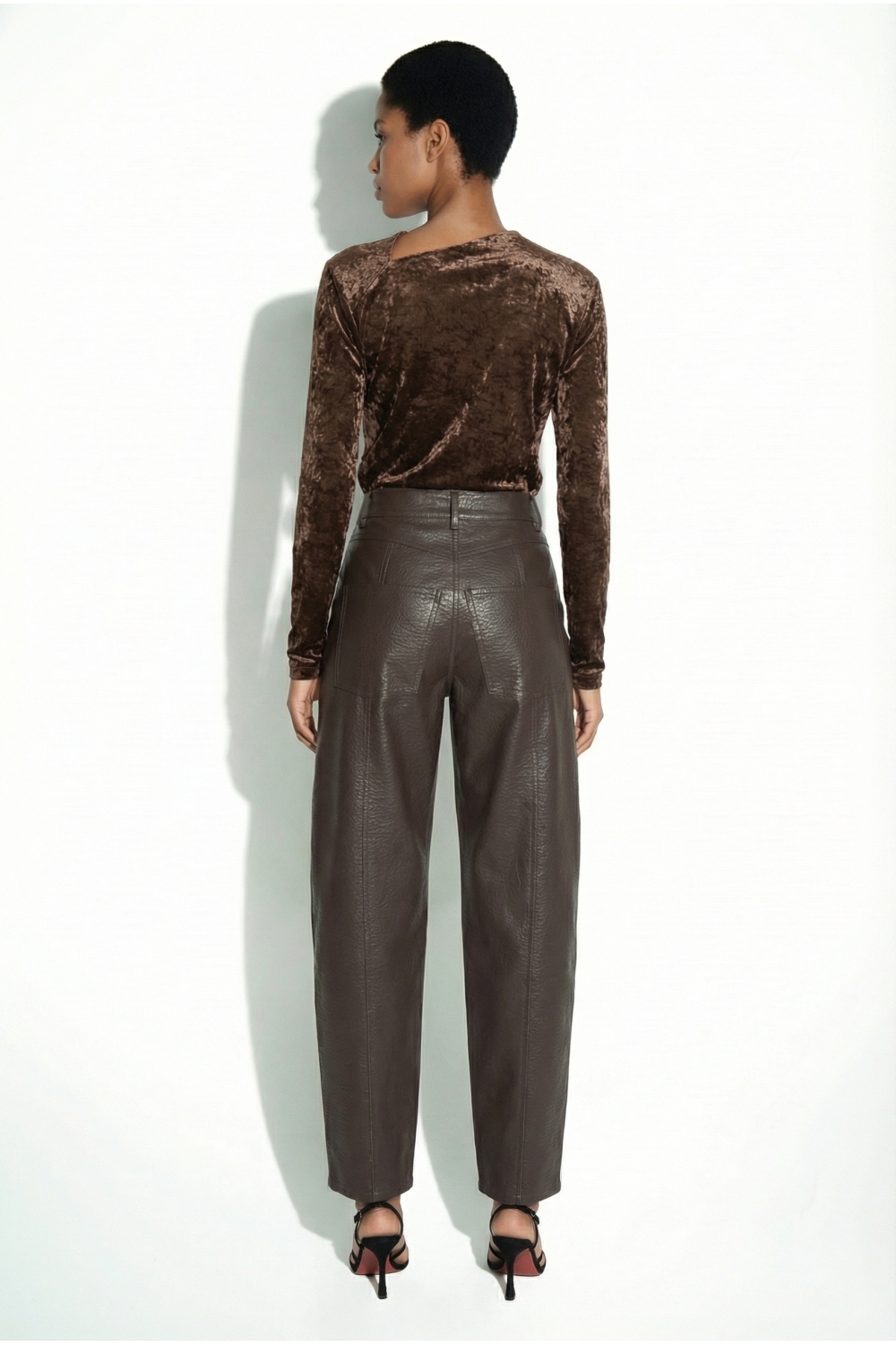 Raya Leather Brown Pants, made in Italy