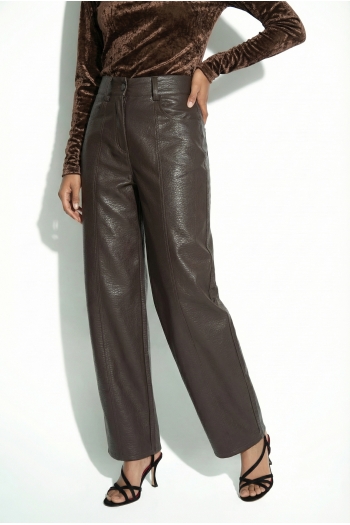 Raya Leather Brown Pants, made in Italy