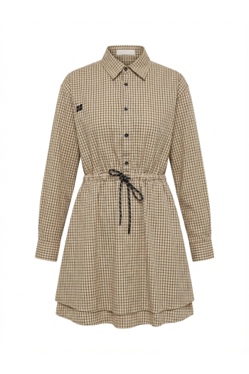 Dress Kris Collège à carreaux beige fabriqué en Italie.