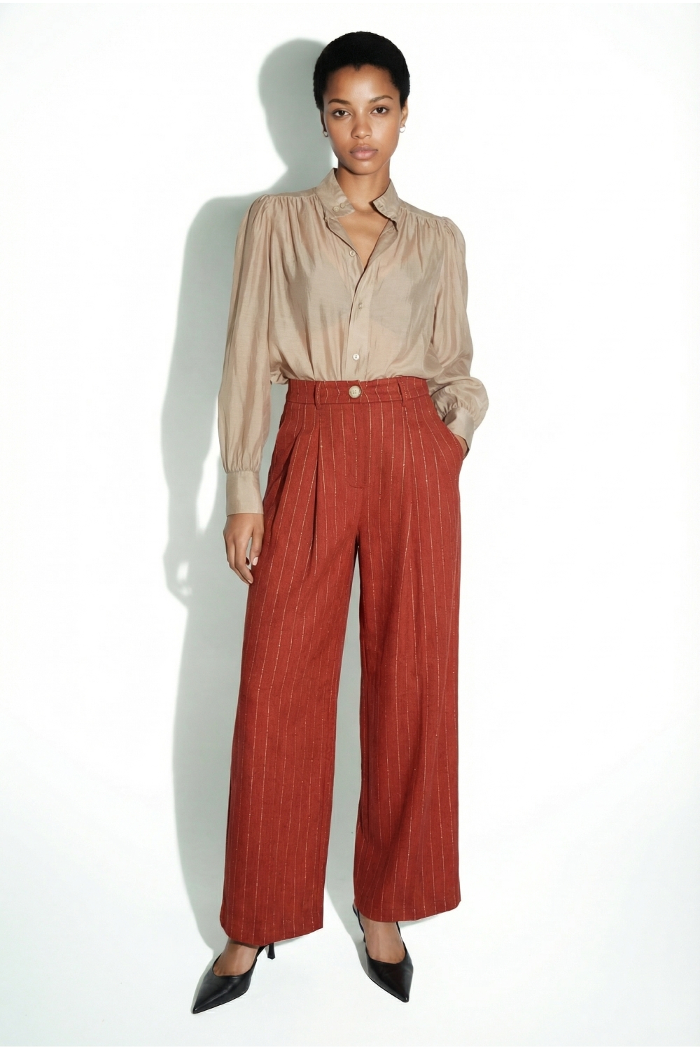 Astrid Goccoa Story red-colored pants made in Italy