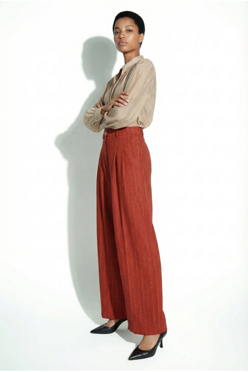 Astrid Goccoa Story red-colored pants made in Italy