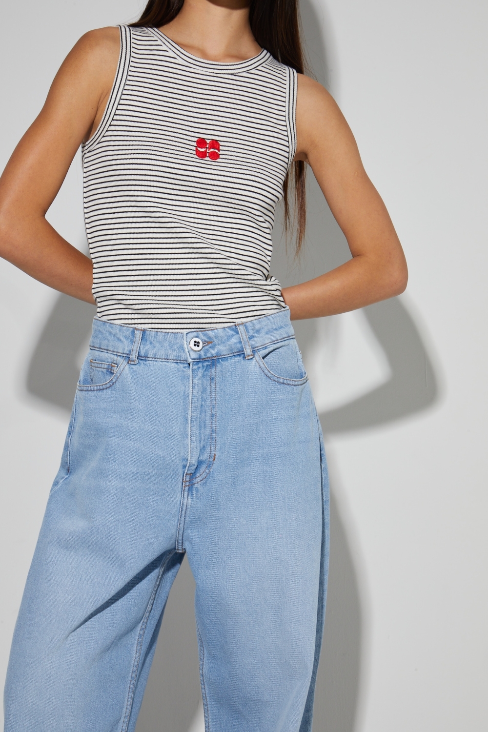 Denim Roxy Barrel light blue, fabriqué au Portugal