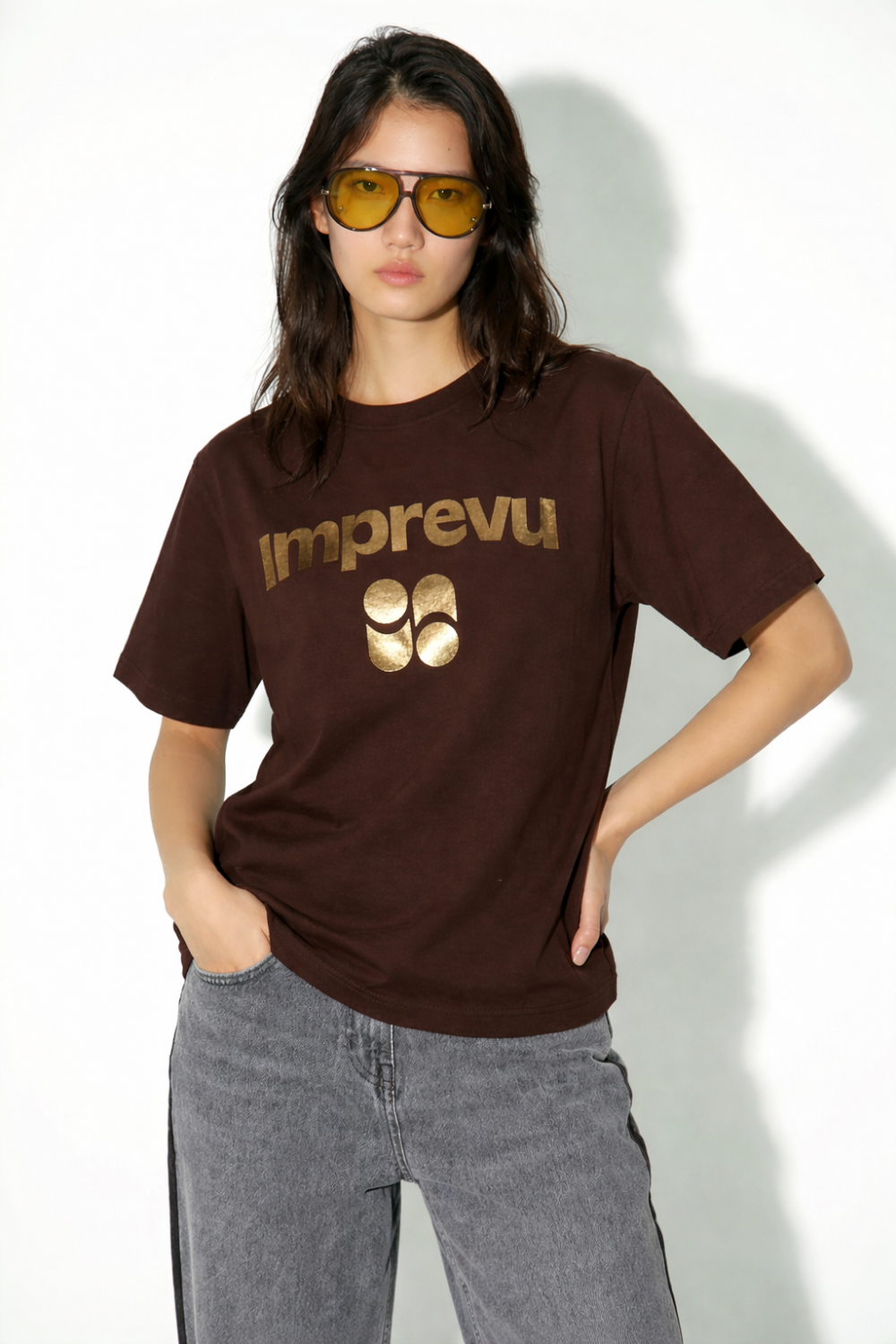 T-shirt colette Foil chocolat fabriqué au Portugal