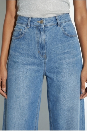 Swiggy Medium Blue Foil Denim, made in Portugal