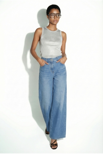 Swiggy Medium Blue Foil Denim, made in Portugal