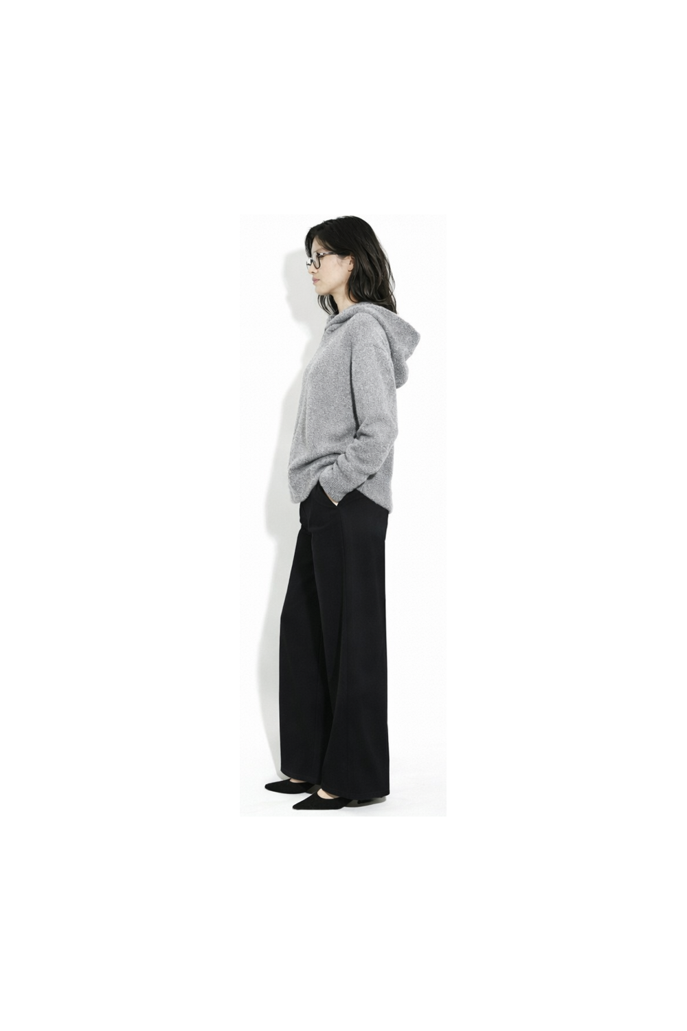 Nola Heated Hoodie in Heather Gray, Made in Italy