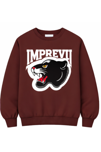 Sweatshirt Eddie black Panthère chocolat fabriqué au Portugal