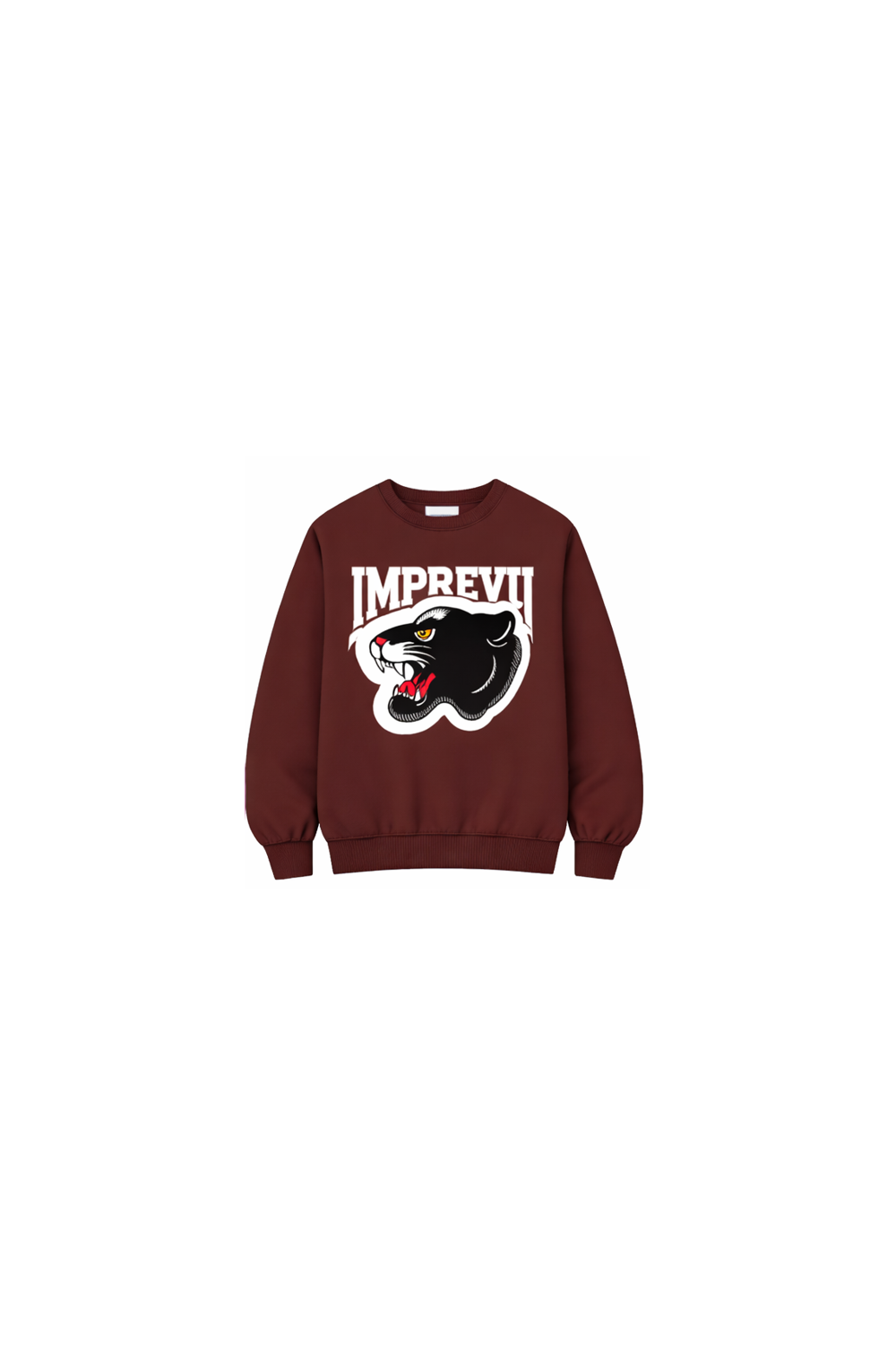 Sweatshirt Eddie black Panthère chocolat fabriqué au Portugal