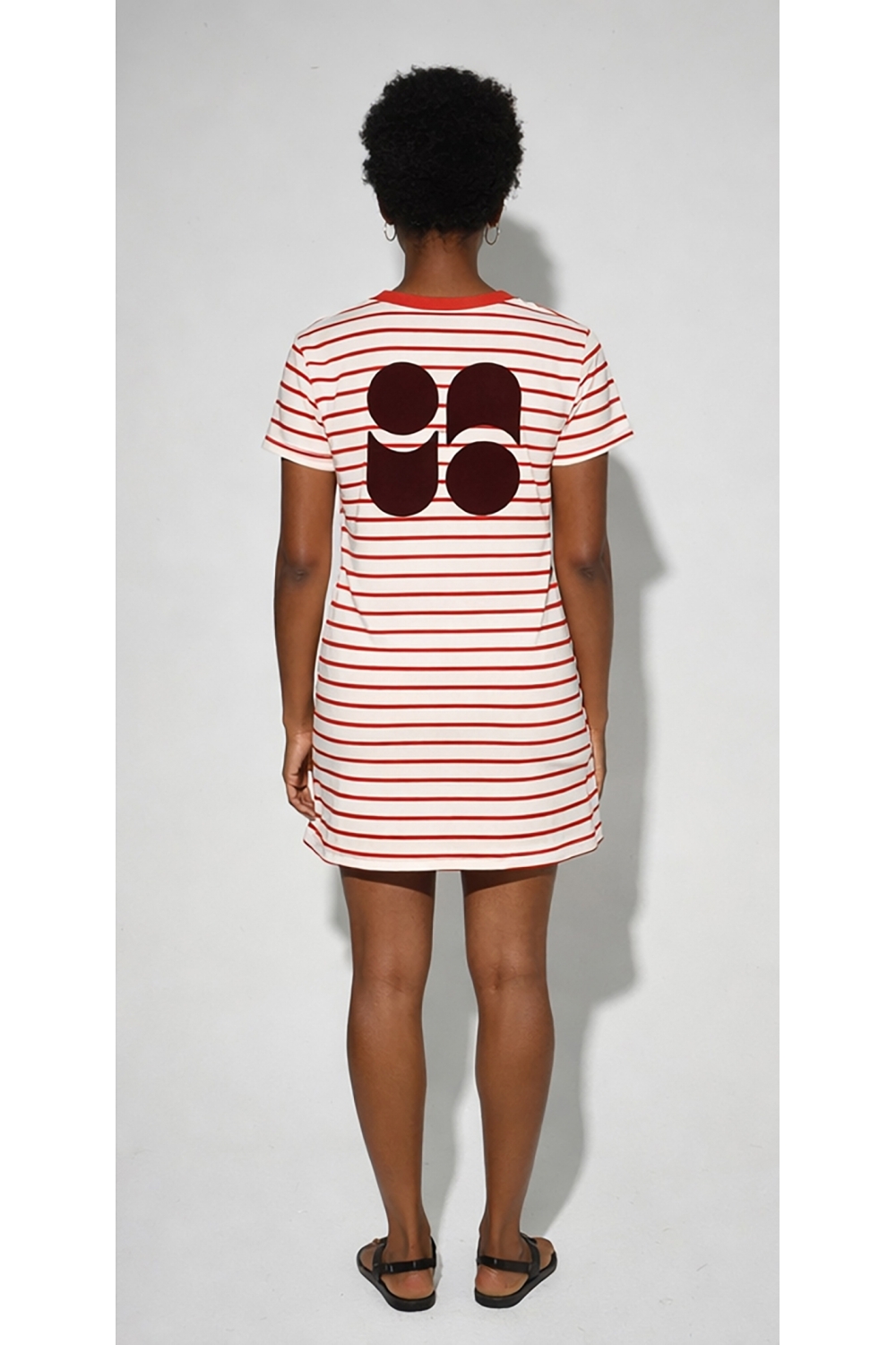 Korte jurk Nova Tao lines red, gemaakt in Portugal