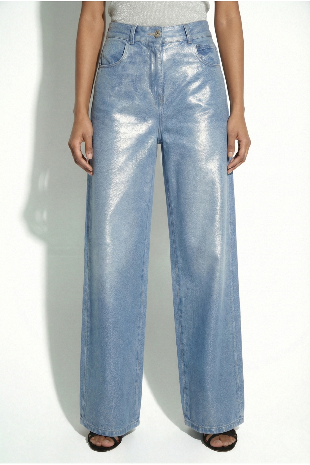 Denim Swiggy Palazzo Foil, gemaakt in Portugal