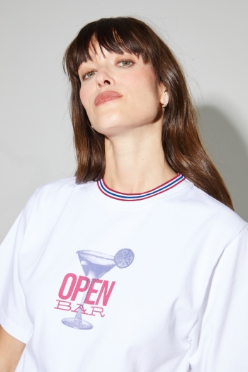 Colette Print open bar T-shirt made in Portugal