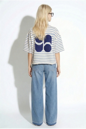 Blue striped Tao T-shirt, made in Portugal