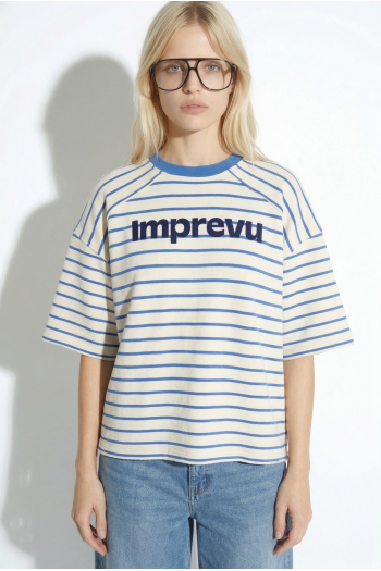 Blue striped Tao T-shirt, made in Portugal