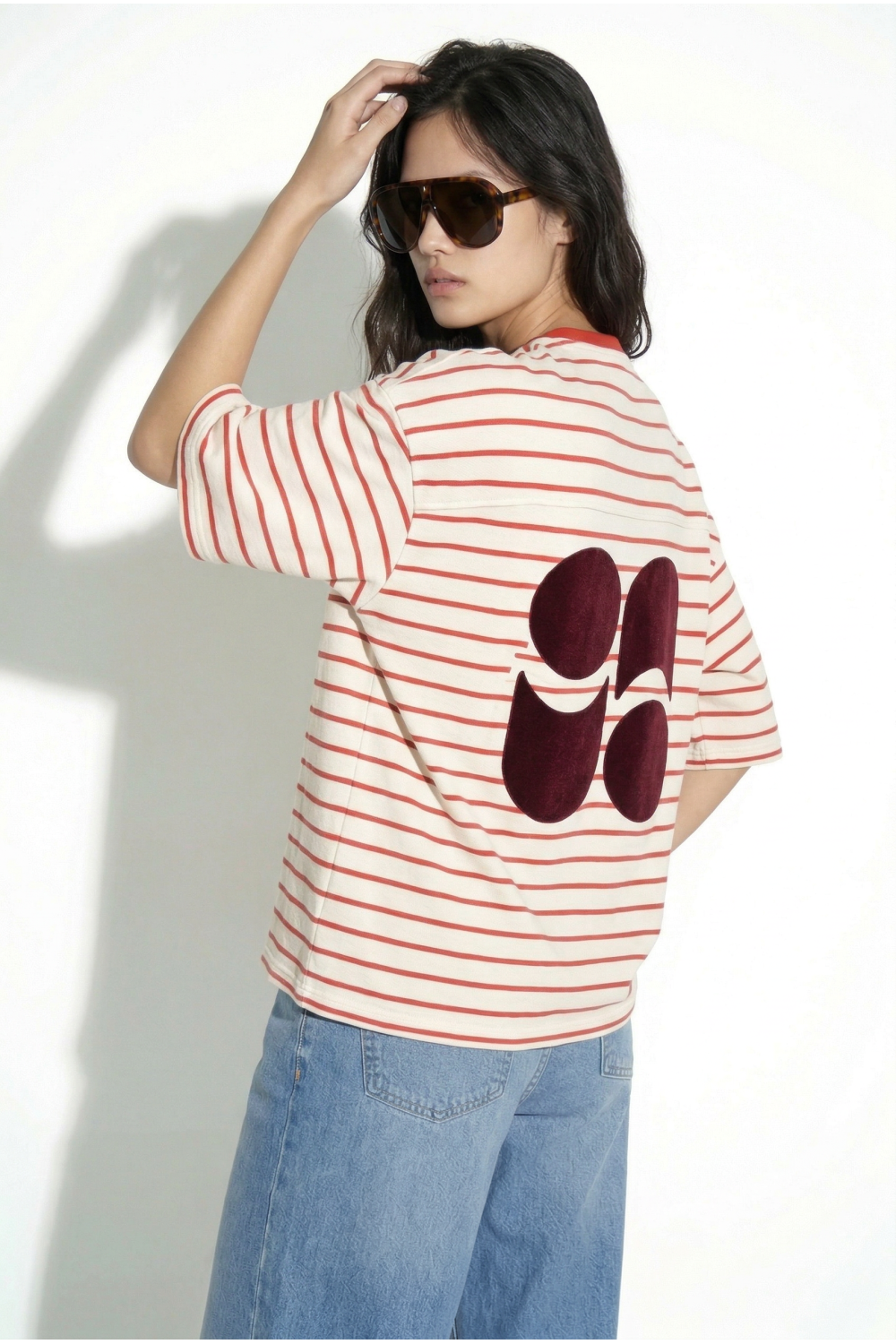 Red striped Tao T-shirt, made in Portugal