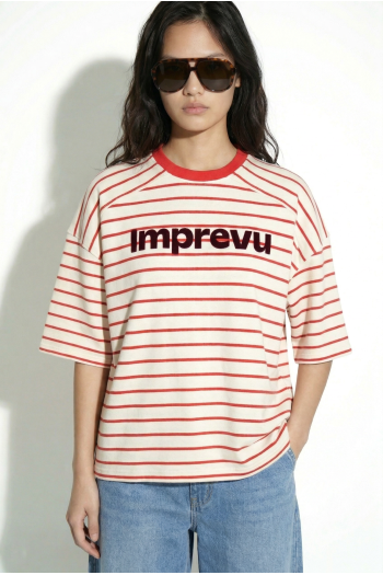 Red striped Tao T-shirt, made in Portugal