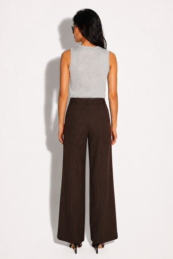 Pantalon Charlie Maura Chocolat fabriqué en Italie.