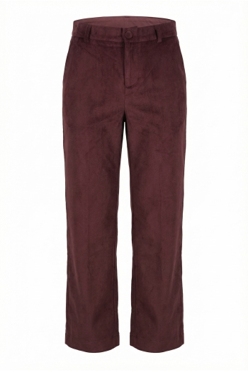 Anja Tuxedo Pants in Chocolate Velvet, Made in Italy