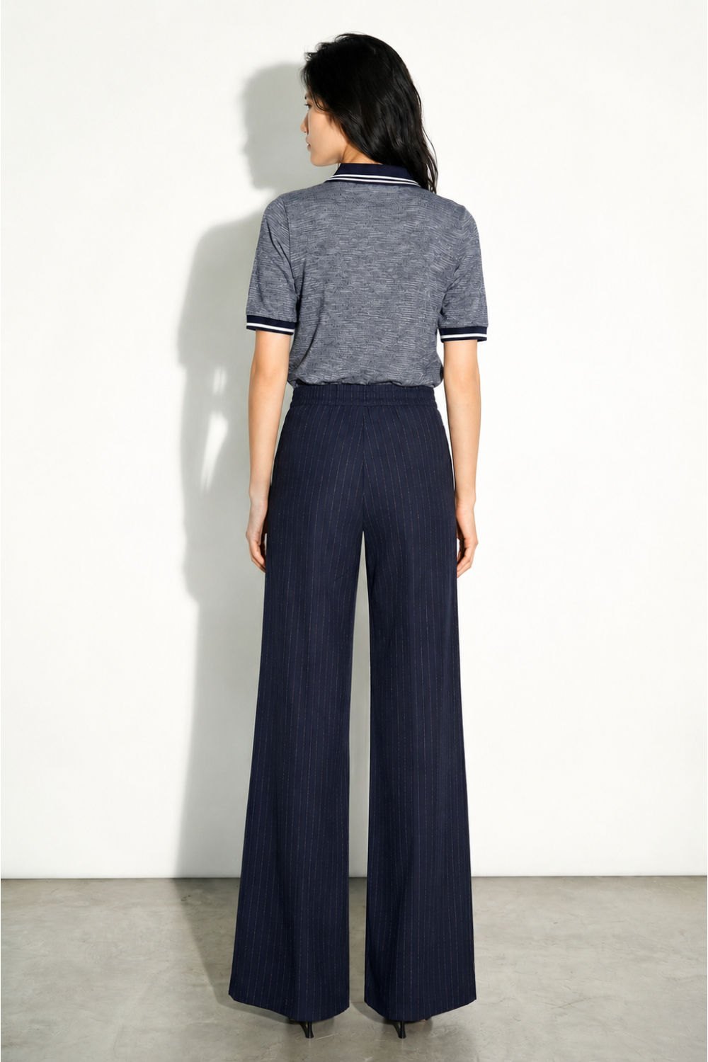 Pantalon Charlie Maura Navy fabriqué en Italie