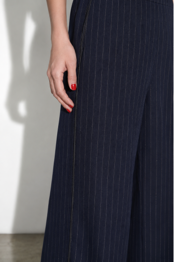 Pantalon Charlie Maura Navy fabriqué en Italie