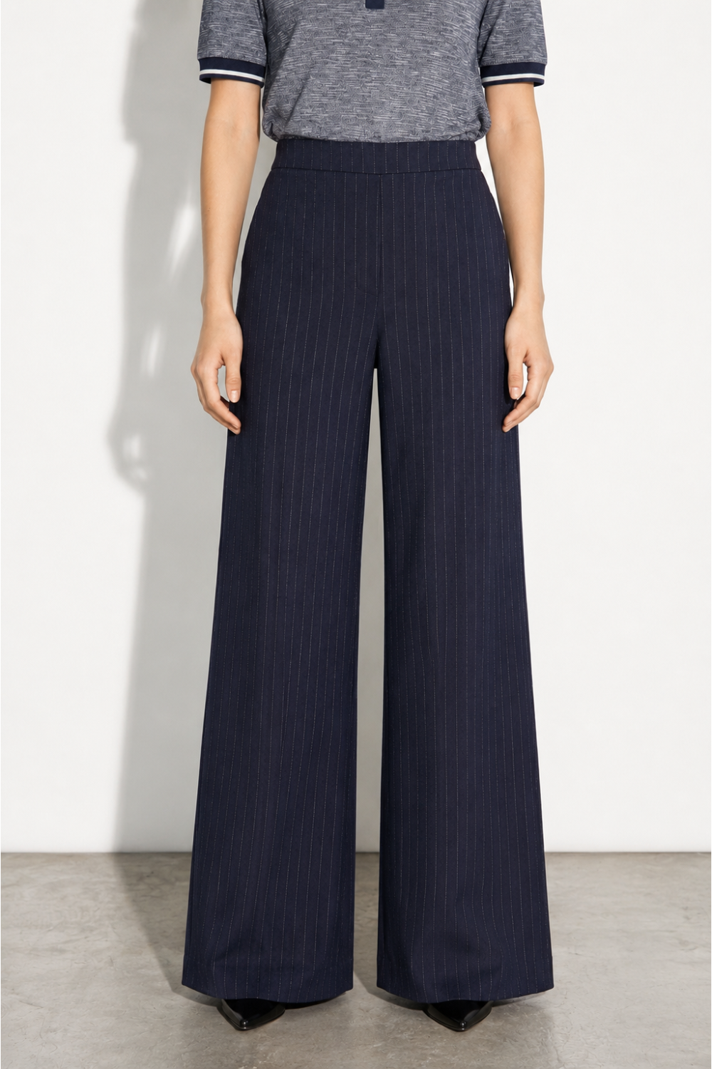 Pantalon Charlie Maura Navy fabriqué en Italie