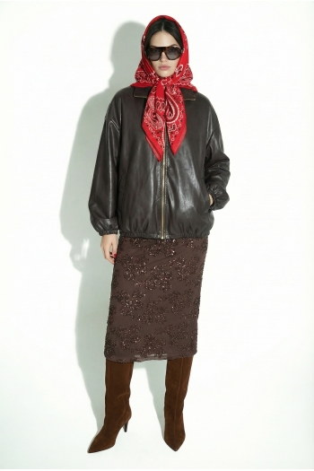 Foulard Hera print foulard rouge fabriqué en Italie