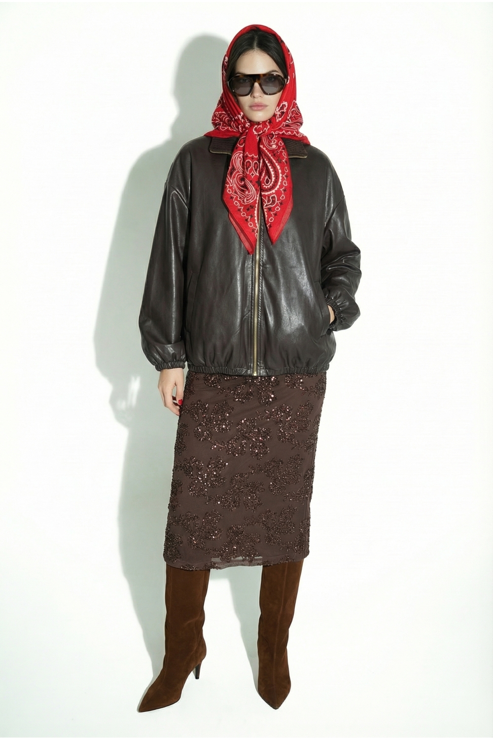 Foulard Hera print foulard rouge fabriqué en Italie