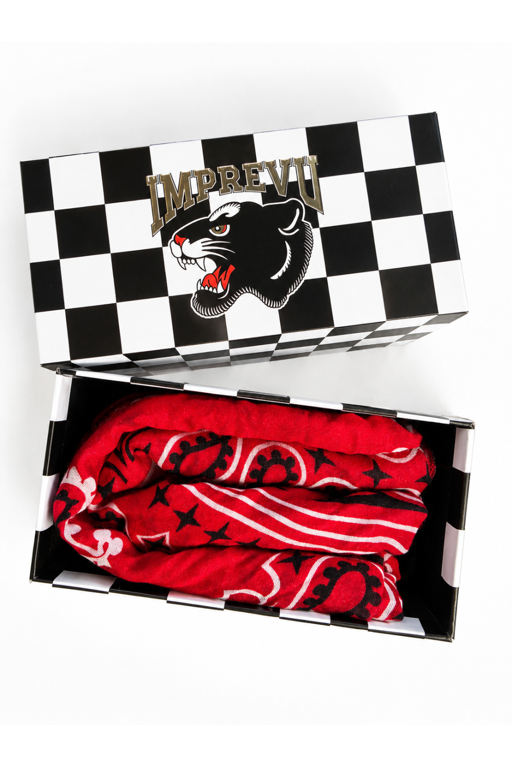 Foulard Hera print foulard rouge fabriqué en Italie