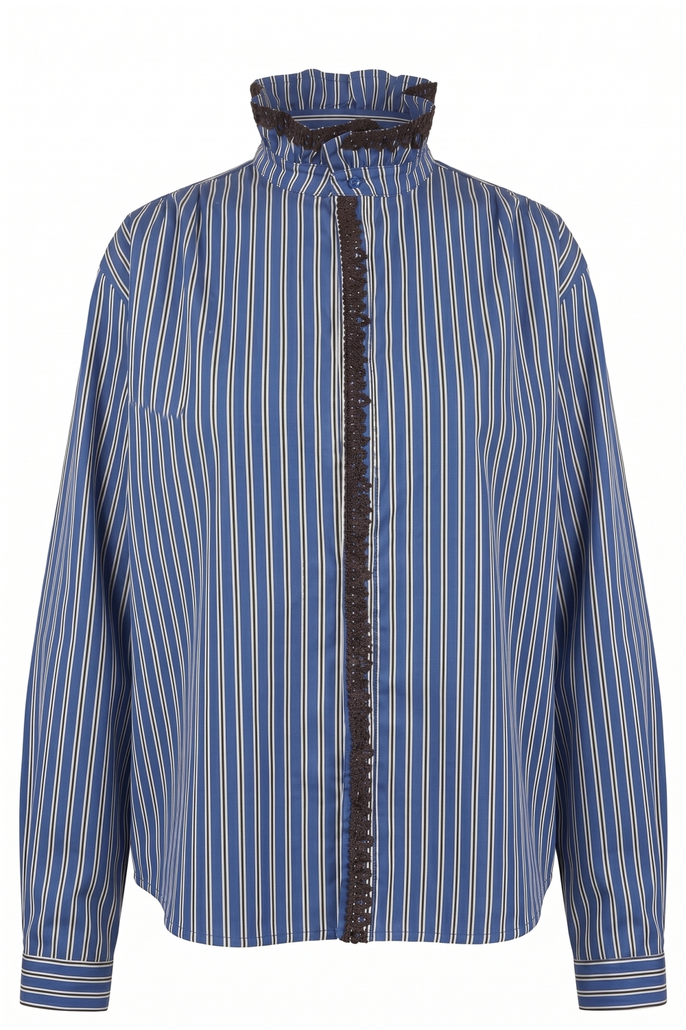 Chemise Malia à rayures broderie velour royal fabriqué en Italie