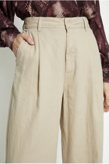 Pantalon Rio Lyocell beige fabriqué en Italie