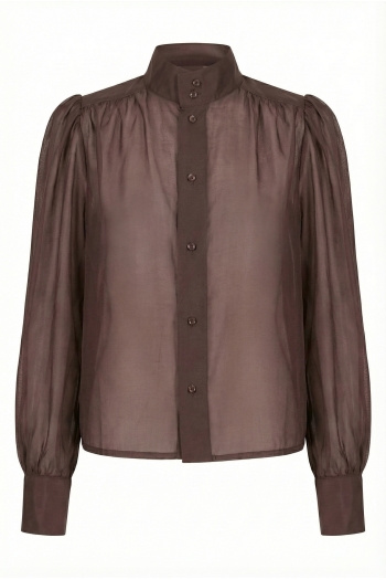 Chemise Anais voile chocolat fabriquée en Italie
