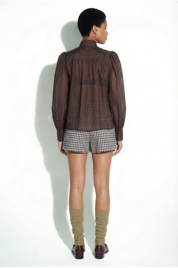 Chemise Anais voile chocolat fabriquée en Italie
