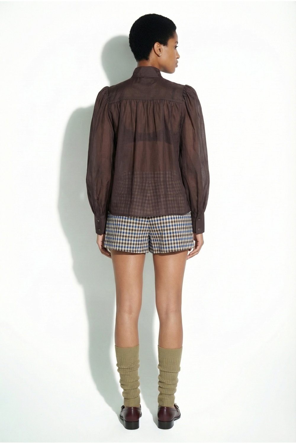 Chemise Anais voile chocolat fabriquée en Italie