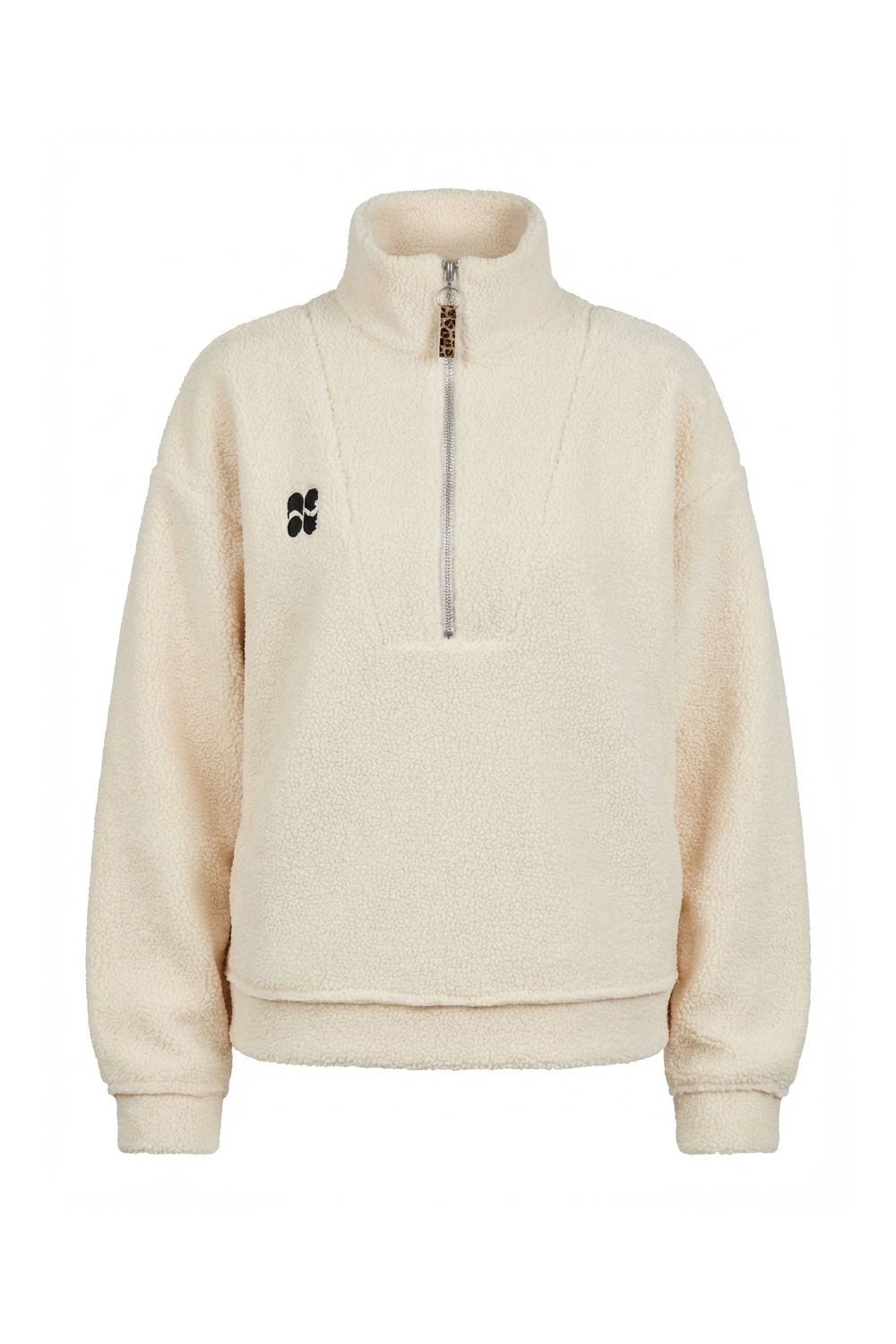 Luca Teddy Zip Sweatshirt in natural, made in Italy.