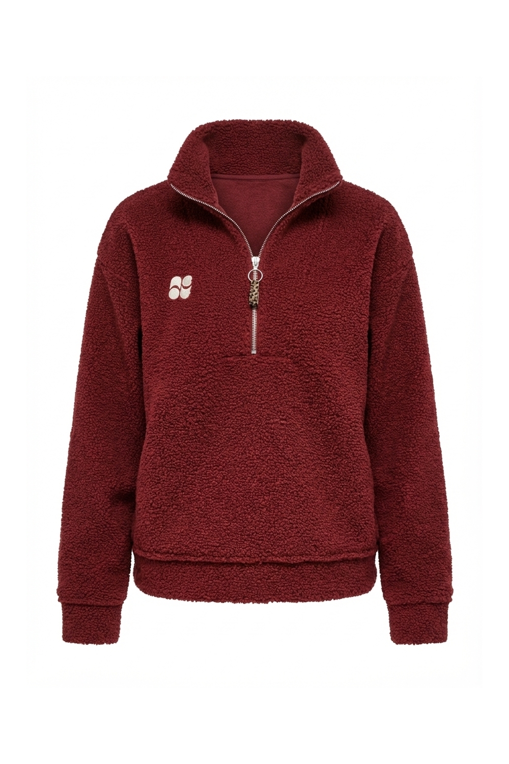 SWEATSHIRT LUCA TEDDY ZIP BORDEAUX