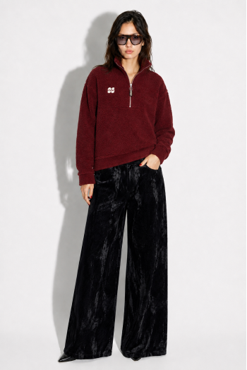 SWEATSHIRT LUCA TEDDY ZIP BORDEAUX