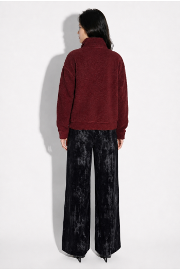 SWEATSHIRT LUCA TEDDY ZIP BORDEAUX