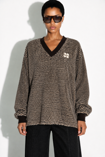 Kravitz Fluffy chocoladekleurige sweatshirt, gemaakt in Portugal