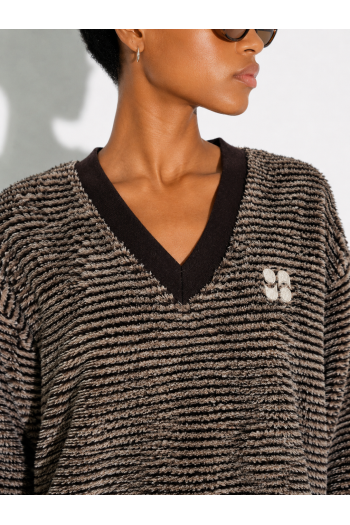 Sweatshirt Kravitz Fluffy chocolat fabriqué au Portugal