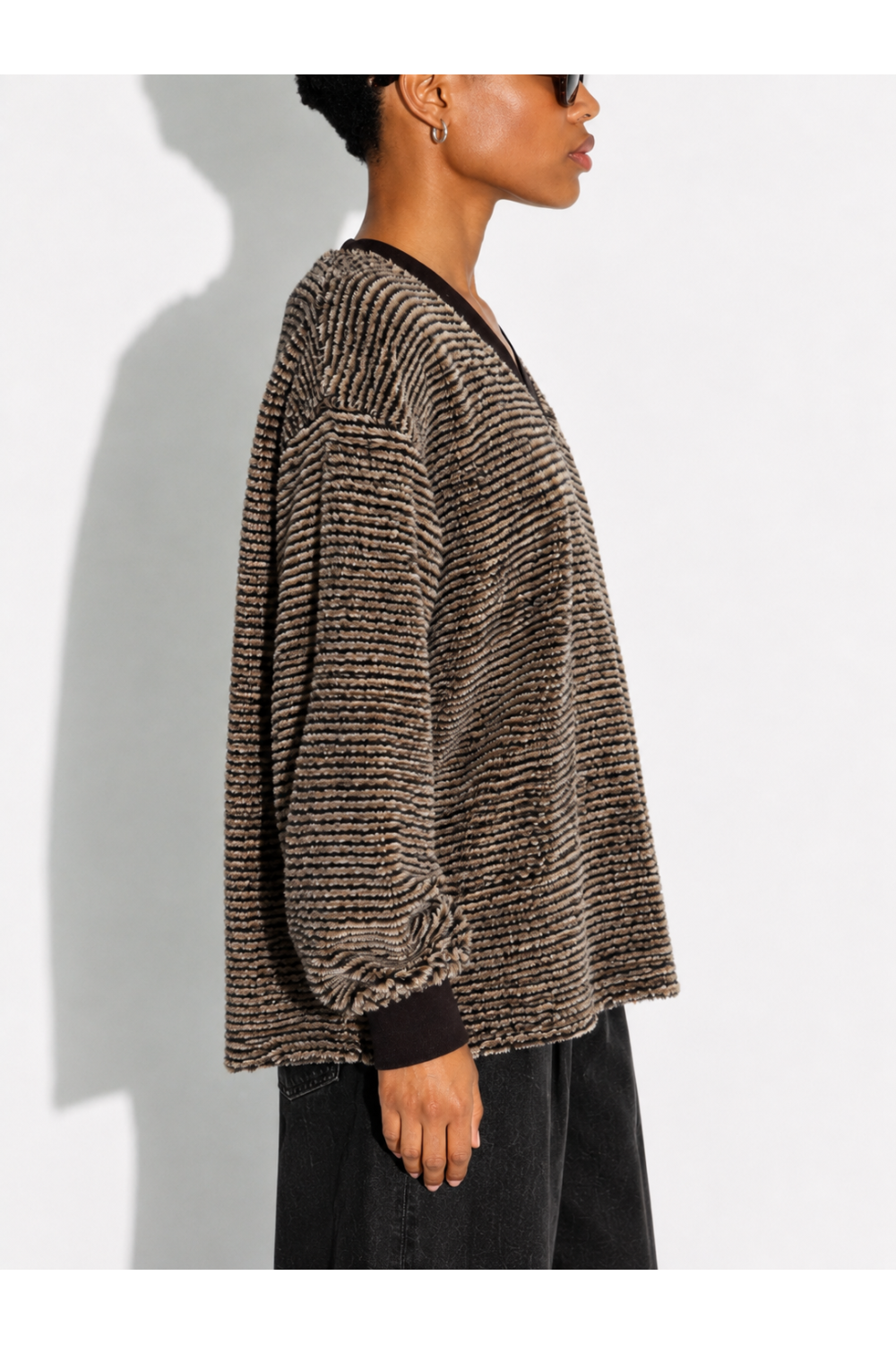 Sweatshirt Kravitz Fluffy chocolat fabriqué au Portugal