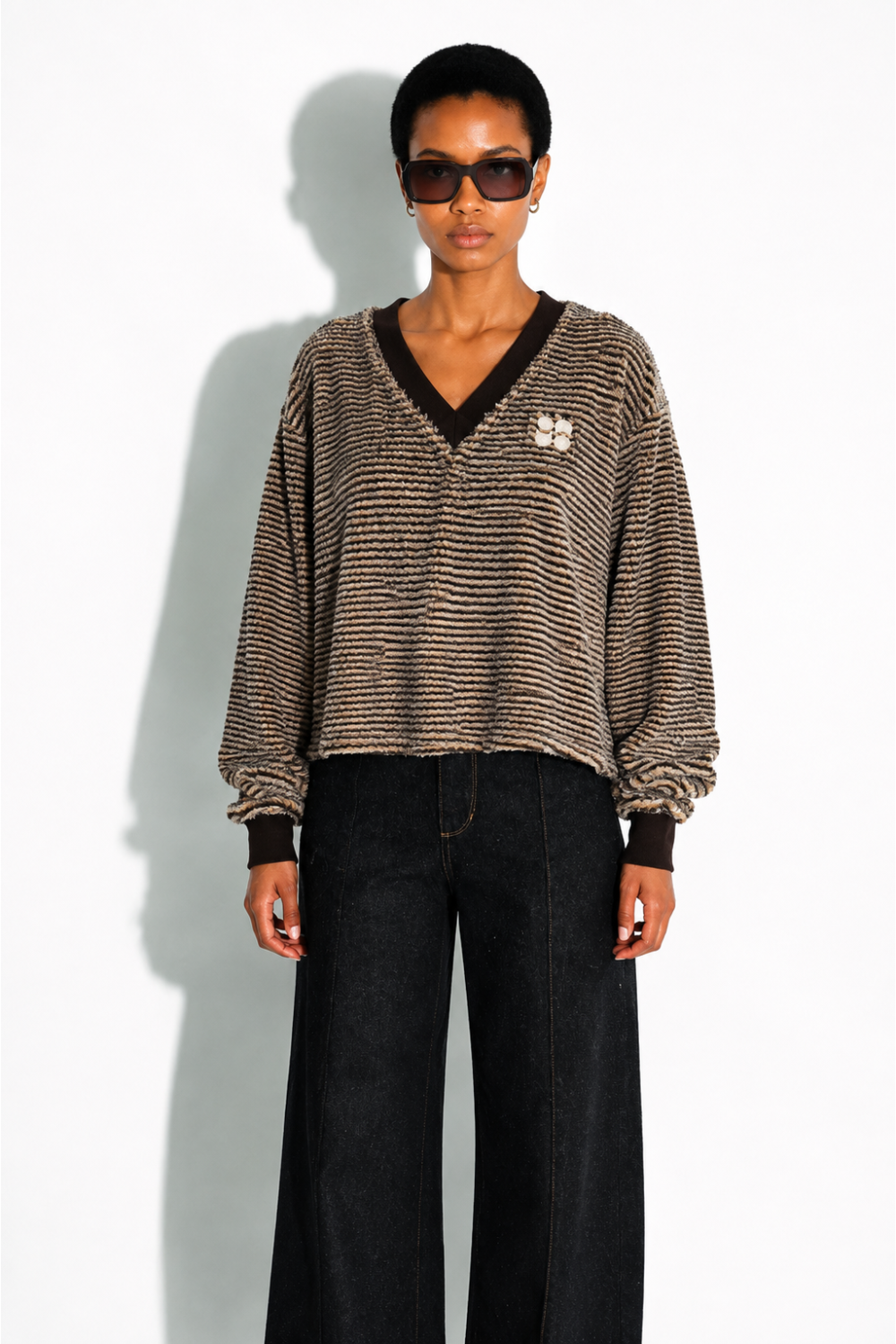 Sweatshirt Kravitz Fluffy chocolat fabriqué au Portugal